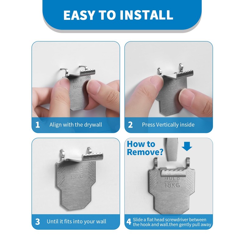 (ApeBest) 10 Canvas Hangers for Drywall Claw Hooks: Heavy Duty