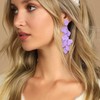 EVER FAITH Long Petal Earrings for Women Girls Acrylic Flower