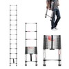 VEVOR Telescoping Ladder, 12.5ft Stainless Steel Lightweight Extension Ladder, Multi-Button