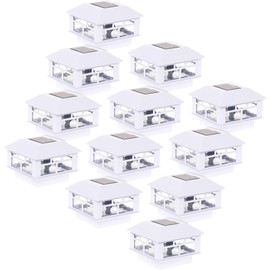 GreenLighting Modern Solar Post Cap Lights Fits 4x4 Wood, 5x5 PCV/Vinyl Outdoor Solar Powered Fence Light, Landscaping, Deck, Garden- Bright LED, Waterproof White 12 Pack