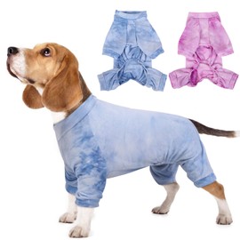 Hjumarayan Dog Surgery Recovery Suit - Stretchy Onesie with Legs, Post Op Recovery Suit Male, Dog Body Suit after Surgery, Baby Grow for Slim Corgi, Cavalier King Charles, Pug (Blue L)