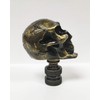 Lamp Finial-Skull-Aged Brass Finish, Highly Detailed Metal Casting