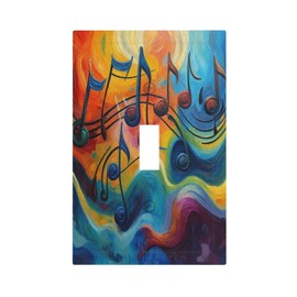 Decorative Art Light Switch Covers Colorful Melody Single Toggle Wall Plate Decorative Switchcover Electrical Switchplate for Home Decor