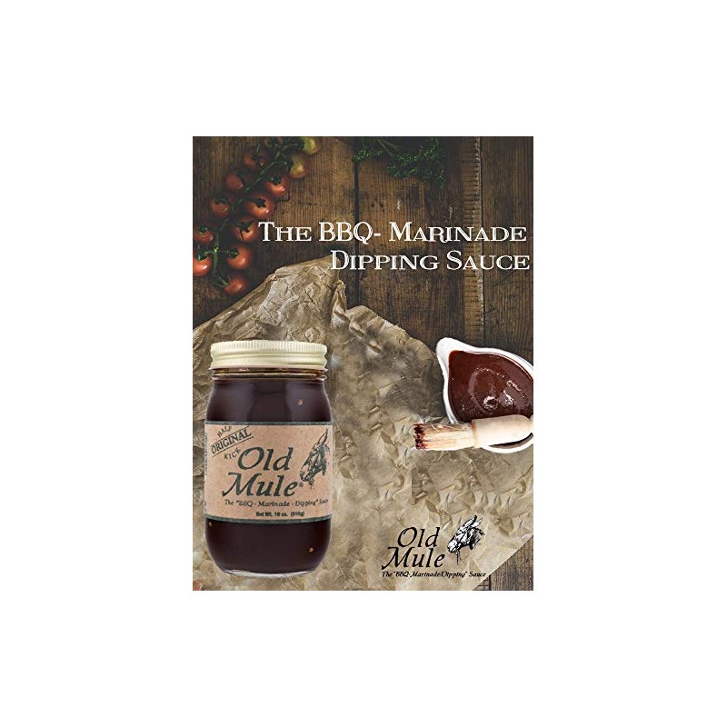 OLD MULE BBQ Dipping Sauce (Original Marinade, 18 Ounce Jar)