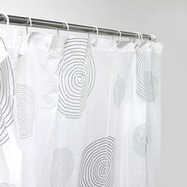 180cm Shower Curtain and Transparent Ring Set Shower Ring Standard Type 2ea