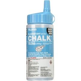 TAJIMA Micro Chalk - Fluorescent Blue 10.5 oz (300g) Ultra-Fine Snap-Line Chalk with Durable Bottle & Easy-Fill Nozzle - PLC2-FB300