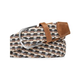Indicode Unisex Different Belt 40 mm Wide Metal Belt Buckle & Faux Leather Strap Tan, 85