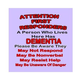 Someone With Dementia Lives Here Window - Door Decal Sticker (6 X 6 inches)