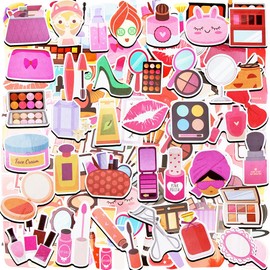 100pcs Makeup Theme Waterproof Vinyl Stickers - Spa Decor & Party Favors for Laptop, Water Bottle, Skateboard