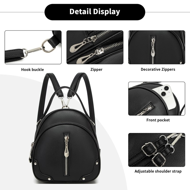 Miss Lulu Waterproof PU Leather Women's Backpack - Lightweight Small