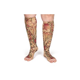 Lymphedivas Lily Beige Medical Graduated Compression Sock Pair 15-20mmHg (Short Open-Toe 15-20 mmHg Large)