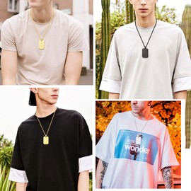 Black Chain Necklace for Men Gifts Stainless Steel Mens Black Necklace Dog Tag Necklace