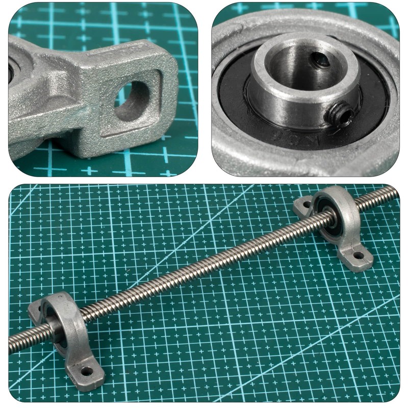 Pack of 2 Pillow Block Bearings 10 mm Inner Diameter,
