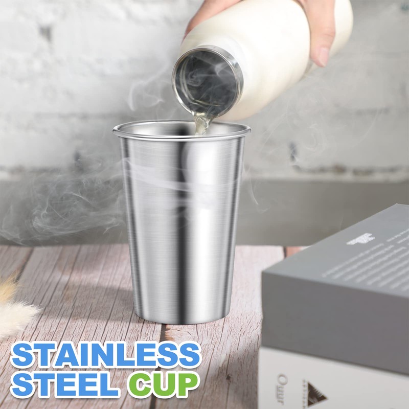 Honeydak 12 Pack Stainless Steel Cups 16 oz Metal Camping