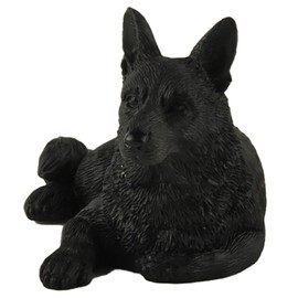 JFSM INC. 4" Mini Black German Shepherd Figurine - Black German Shepherd