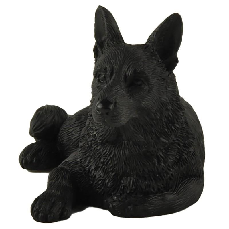 JFSM INC. 4" Mini Black German Shepherd Figurine - Black