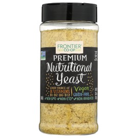 Frontier Co Op Organic Premium Nutritional Yeast, Good Source of B Vitamins, B1, B2, B6, B12, Vegan Gluten Free, Non GMO, Non ETO, Non Irradiated, 3.6 Ounce (Pack of 6)