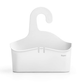 Rayen Hanging Shower Basket, White, Medidas: 28 x 8 x 28 cm