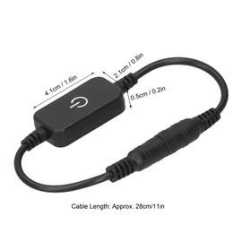 2pcs Mini LED Brightness Dimmer Switch 1ft Length Cord Adjustable Single Color On/Off Sensitive Touch Controller DC 12V-24V