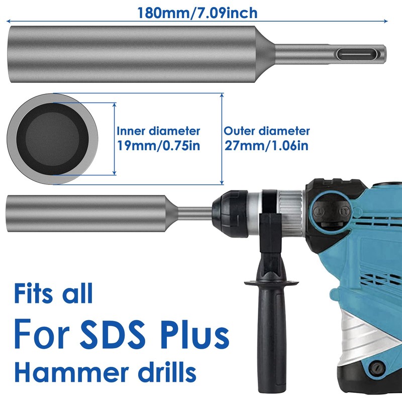 2Pcs Ground Rod Driver 25mm Professional SDS Plus Ground Rod