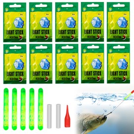 SHOWHEEL Glow Stick for Fishing Rods, 50 Pieces Fishing Glow Sticks, 4.5 x 37 mm Float Glow Stick, Night Light Glow Stick Fishing