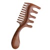 ZORVYN Natural Sandalwood Multi Wide Tooth Comb - Meridian Massage