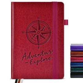 PAIBAS Lined Journal Notebook for Women Men, 160 Pages, A5 Hardcover Vintage Leather Journaling Notebooks for Work, School, Note Taking, Travel, Bible Study,Daily Diary for Writing 5.8"x8.5"(Burgundy)
