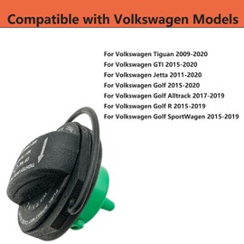 Fuel Cap, Gas Cap Replacement for Volkswagen Tiguan 2009-2020 / GTI 2015-2020 / Jetta 2011-2020 / Golf 2015-2020 / Golf R 2015-2019 / Golf SportWagen 2015-2019 Fuel Tank Caps, Replace# 5C0-201-550-T