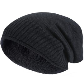 Hatstar Warm Lined Fine Knit Women's Beanie Hat | Men's Winter Hat | With Very Soft Fleece Lining | Unisex Soft & Warm, black