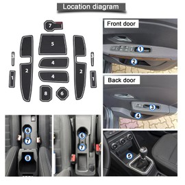 YEE PIN Sandero 3 Rubber Mats Compatible with Dacia Sandero 3 III/Dacia Sandero Stepway III 2021-2023 Mats Non-Slip for Centre Console Storage Box Interior (White)