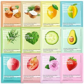 Pack of 12 Face Masks Women, Daily Care Face Cloth Masks, Increases Skin Moisture, Women's Skin Care, Hydrate, Face Mask Set, Face Masks Beauty Soothing Moisturising