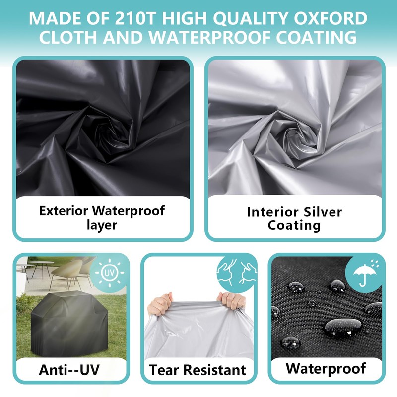 ZOTUEN Outdoor Waterproof Grill Cover with Adjustable Hem Drawstring, 65