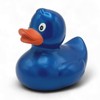SUPERLOTTI Squeaky duck Renate blue metallic, an original bath duck,