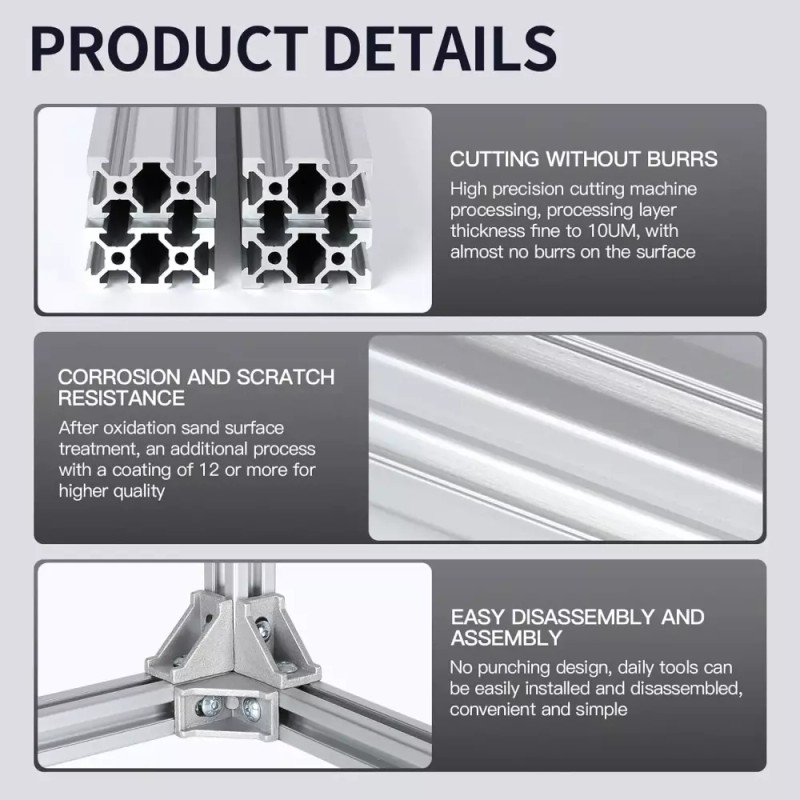 4pcs 200mm 2040 V-슬롯 압출 알루미늄 프로파일 3D 프린터 프레임용