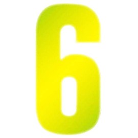 Merriway BH05620 (2 Pcs) Yellow High Visibility Reflective Plastic Stick-On Wheelie Bin Post Box Crate Dust Bin Number 150 mm (6 Inch) Number 6 - Pack of 2 Pieces