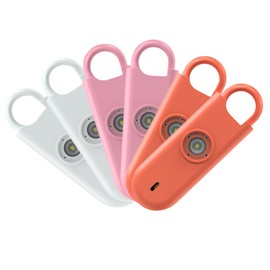 Fauxomor 140dB Personal Safety Alarm for Women, 6 Pack Safe Alarm Protection Keychain with Strobe Light & Low Battery Notice, Security Siren Self Defense for Seniors College Girls(White+Pink+Orange)