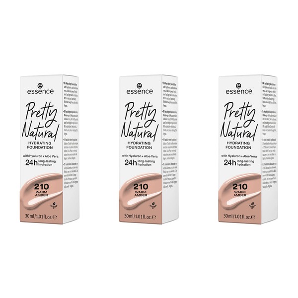 essence Pretty Natural HYDRATING FOUNDATION, Make Up, Nr. 210 Warm
