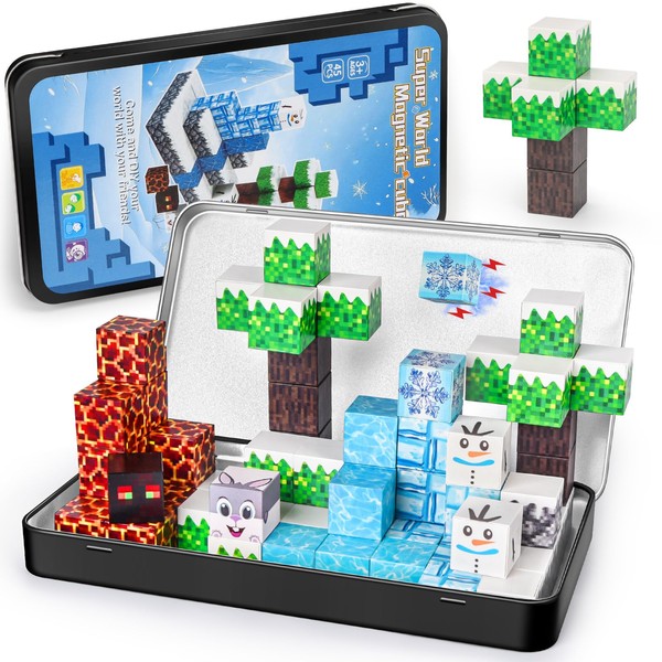 BuzzoXerex Magnetic Building Blocks, Pack of 45 Magnetic Building Blocks,