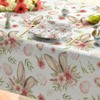 Horaldaily Easter Tablecloth 52×70 Inch Rectangular, Bunny Ear Flowers Spring