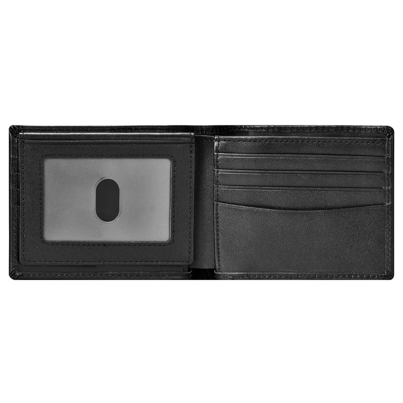 GIPUSSON Slim Leather Wallet for Men Airtag Hidden (D-Jet Black)