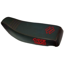 Hidden Comfort Camo HCC Racing ATV seat Cover Compatible with Suzuki LT 125 Black & RED SEAT Cover with 125 ON The Side and The S ON TOP