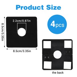 Nogeqi 4PCS Escutcheon Plate, Black Square Plumbing Cover Plates, Wall-Mounted Self-Adhesive Shower Arm Split Pipe Flange for Fixed Shower Head Faucet, Fit for 22mm/0.87 Inch Diameter Pipe