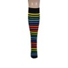 Macahel Ladies Girls Striped Knee high Socks 4-8 (Dark Rainbow)