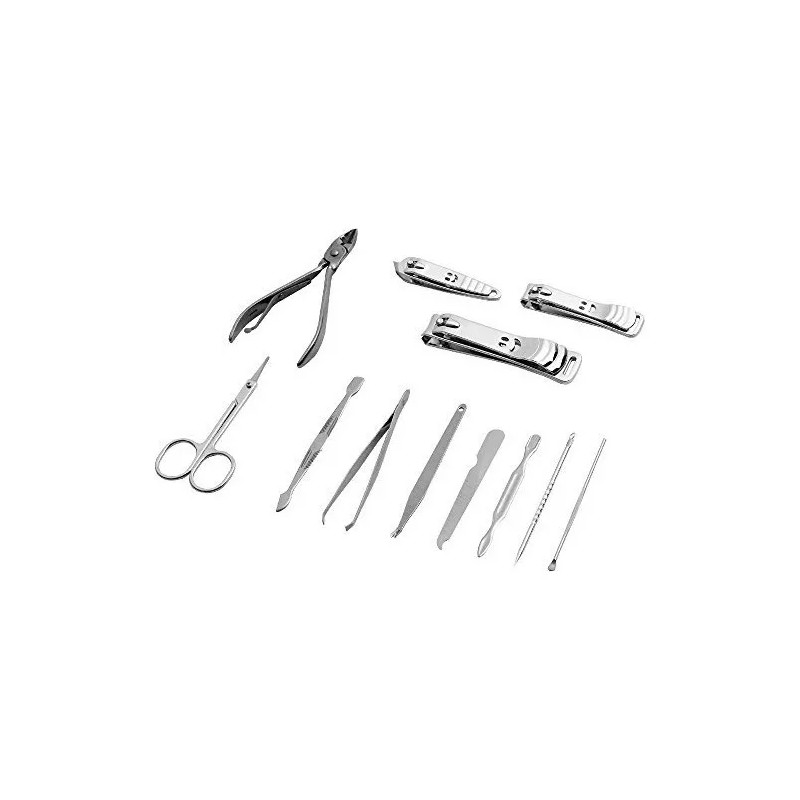 Vematic Set Manicure Pedicure 12 Piezas Acero Inoxidable Con Estuche