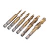6Pcs Combination Drill Tap Bit 1/4in Hex Shank Spiral Tapping