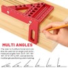 3D Multi-Angle Measuring Square Ruler, Aluminium Alloy 45°/90° Miter Triangle