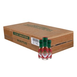TABASCO Brand Chipotle Pepper Sauce, Medium Hot Sauce, Mini Glass Bottles, Chipotle Peppers, Smoky & Smooth, Great for Travel, Gifts, Meat & More, 1/8 Oz Mini Bottles (Pack of 144)