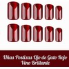 24 Piezas de Uñas Postizas a Presión, Uñas Falsas Cuadradas