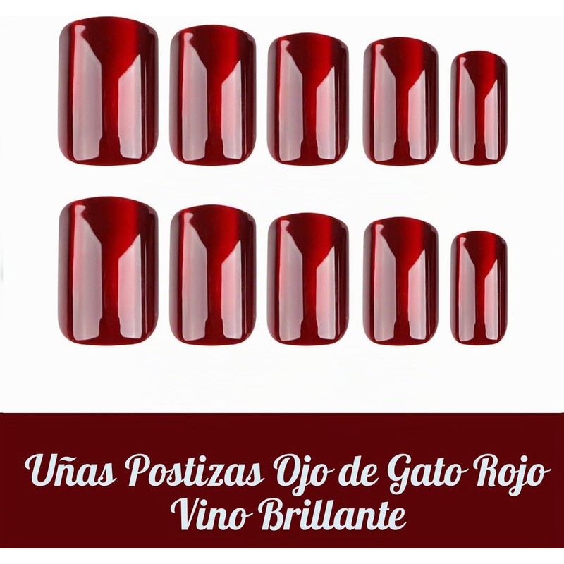 24 Piezas de Uñas Postizas a Presión, Uñas Falsas Cuadradas