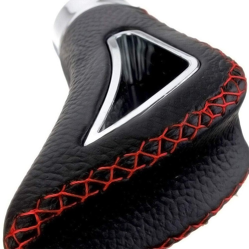 Gear Stick Knob Car Faux Leather Black Red Universal Sport